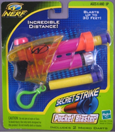 Updated packaging for the pink Secret Strike Pocket Blaster.