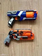 A size comparison between the Hammershot and Strongarm.