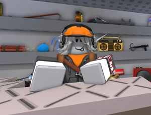 Builderfan in his shop.