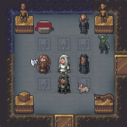 Dwarves praying in a high-level temple.