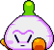 The giant turnip from the browser version of Drop Wizard after two hits pounding the ground