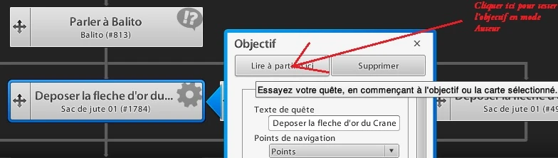 Vue de quelques objectifs de quête dans l'onglet Histoire de The Foundry