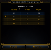 Instance Selection Menu