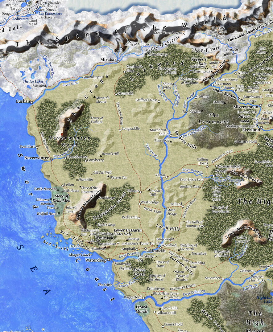 Neverwinter Map Dnd 5e Sword Coast - Official Neverwinter Wiki