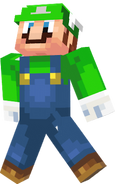 Luigi Minecraft City Render