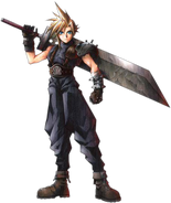 Artwork oficial de Cloud en Final Fantasy VII