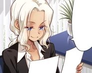 Towa looking at King's Hand drawings.