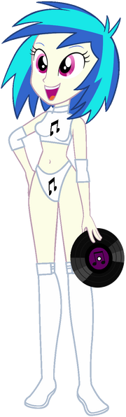 Wrestler DJ-Pon3 with Vinyl Record