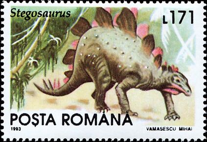 Stegosaurus on stamp