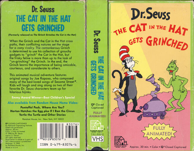 洋画・外国映画 The Cat in the Hat Gets Grinched [VHS] Dr Seuss The Cat in the Hat Gets Grinched VHS Movie Out | eBay