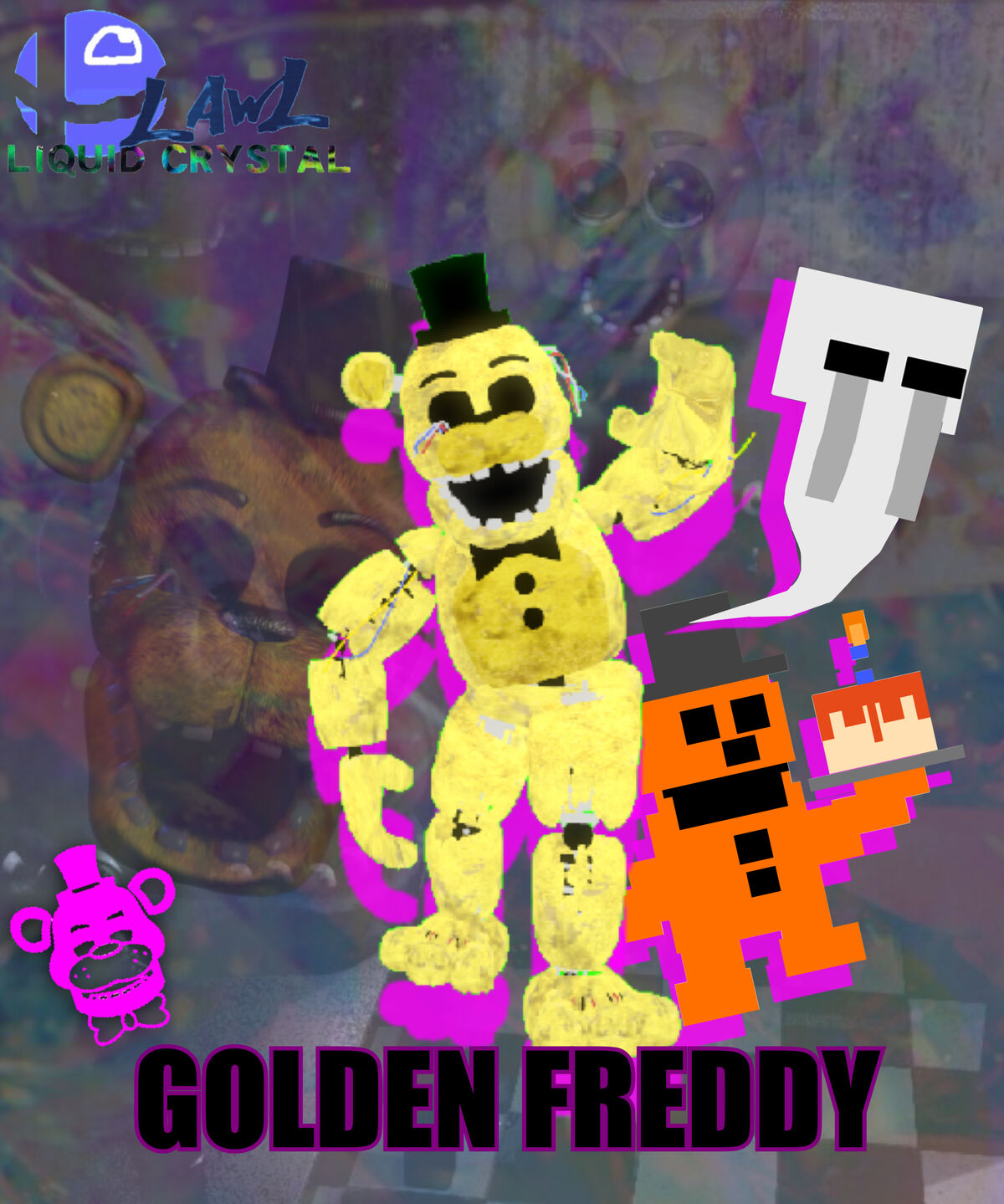 Stage 01 Fredbear / Golden Freddy Minecraft Skin