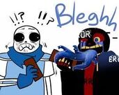 Error Sans eating chocolate by LoverOfPiggies