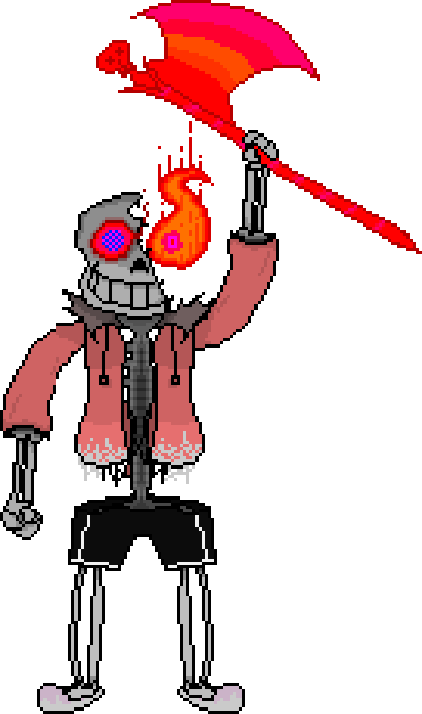 Horror sans horrortale remade battle sprite pixel art