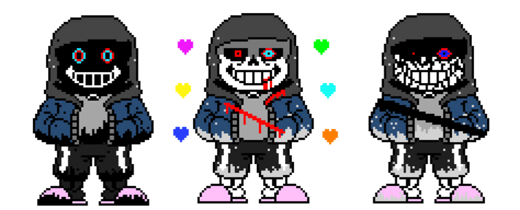 Dust Sans and Dustdust Sans Battle Sprites Revamp by