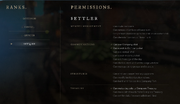 Permissions - Settler