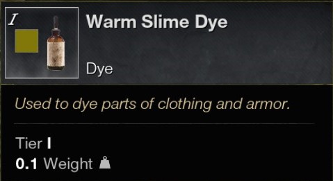 Warm Slime Dye, New World Wiki
