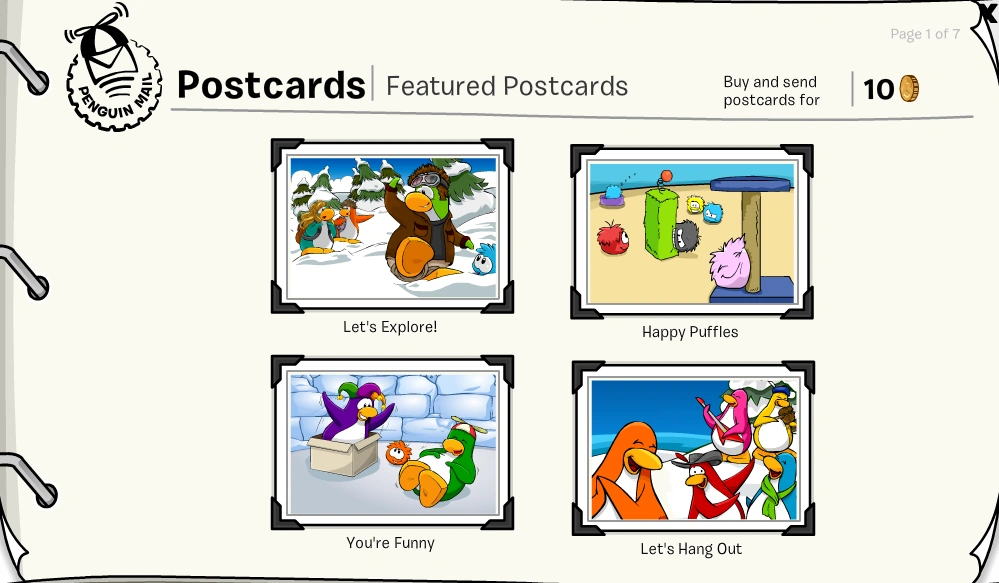 Postcard Catalog New Club Penguin Wiki Fandom