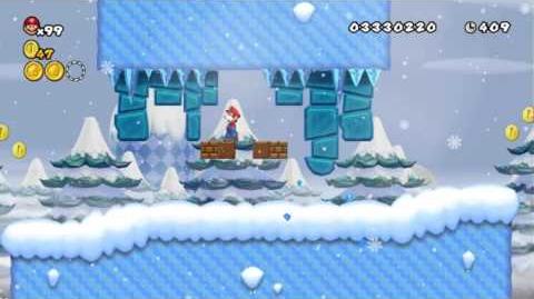 Newer Super Mario Bros Wii World 5-1 Snowfield Tundra Star Coins