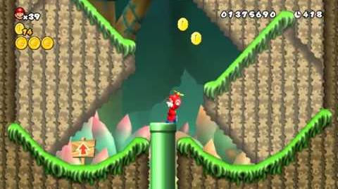 Newer Super Mario Bros Wii Mini Mega Island World B-1 Mighty Meadow Star Coins