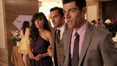 Jess, Nick i Schmidt na ślubie (1x03 Ślub)