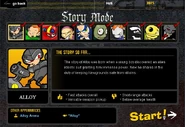 Alloy in the character selection menu of Newgrounds Rumble.