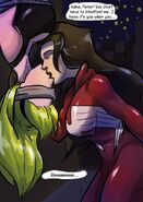 Ultimate Spider-Woman kissing Gwen Stacy