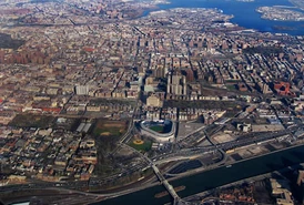 The Bronx from the air.  can be seen in the center of the image.