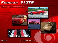 Car Showcase menu (PC DOS and SE)