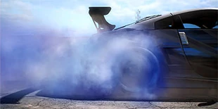 Blue Tyre Smoke