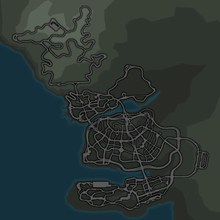 Mapa  ze zamkniętymi drogami