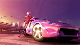 Striking a pose beside her 370Z (Need for Speed: Nitro)