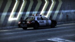 Police Civic Cruiser spotting the player