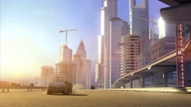 Racing towards the screen in his Lamborghini Reventón (Need for Speed: Nitro)