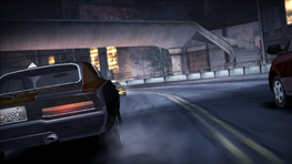 Angie weaving through traffic