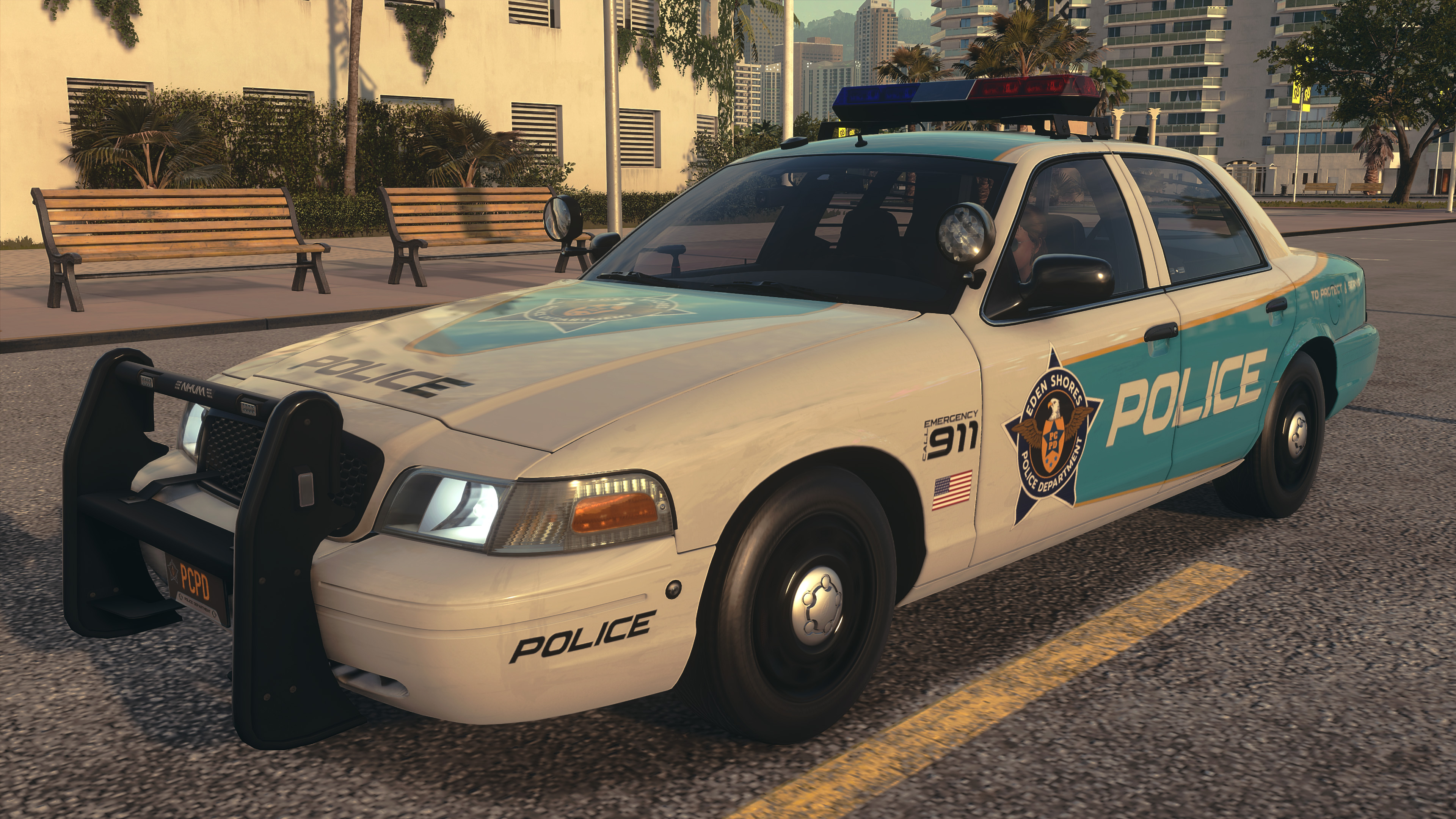 Policeman speed. Sheriff Department Ford Crown Victoria.