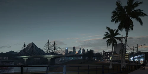 Robinson Bay Bridge and Downtown Palmont