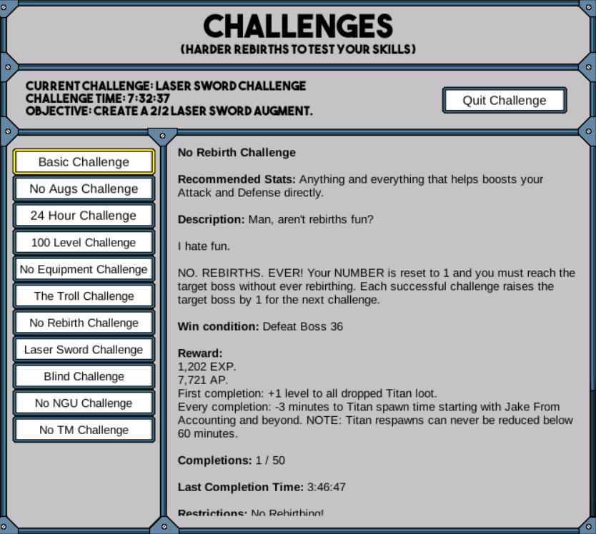 Challenges Ngu Idle Wiki Fandom