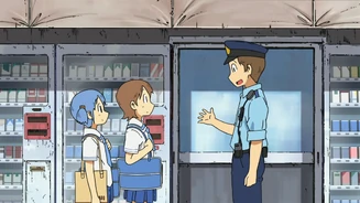Mio and Yuuko's confrontation with the police officer