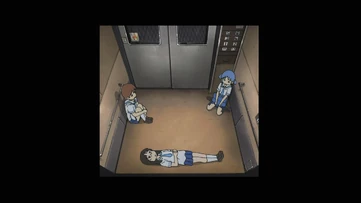 The Trio hopelessly inside the elevator