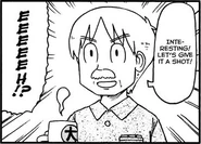 Hajime is startled by the idea for his next book, "Relay Cropping" that is accidentally given by his editor.