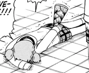 Mio with a bamboo stuck in her butt