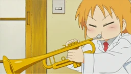 Hakase playing the trumpet