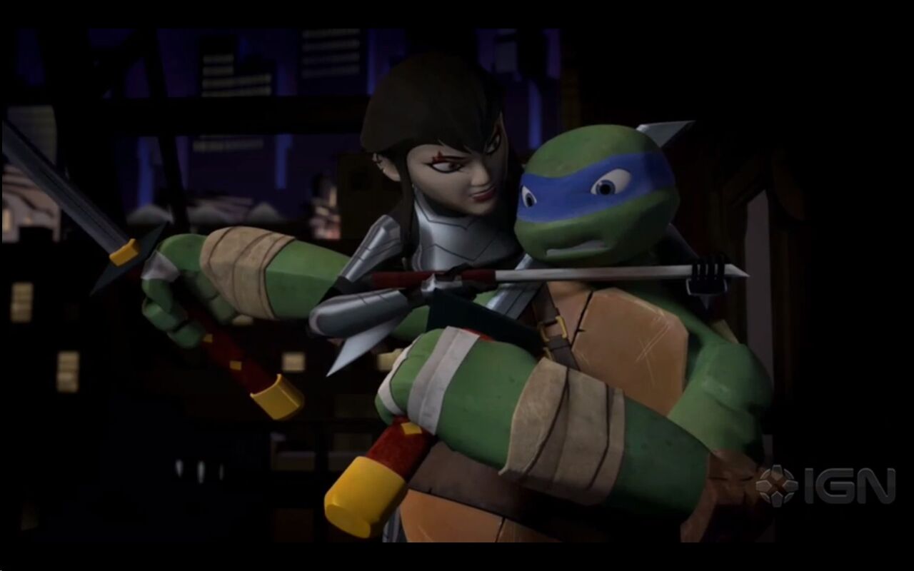 tmnt karai and leo kissing