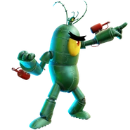 Mecha-Plankton's defiant dialogue render
