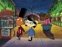 Phoebe and Gerald holding hands