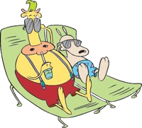 Rocko and Heffer Sunbathing