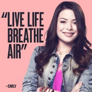 Carly Shay next to a message