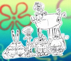 SpongeBob SquarePants characters, original cast sketch by Stephen Hillenburg