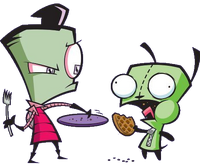 GIR eating Zim’s food