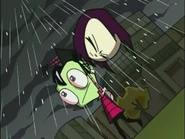 Gaz being used as an umbrella by Zim